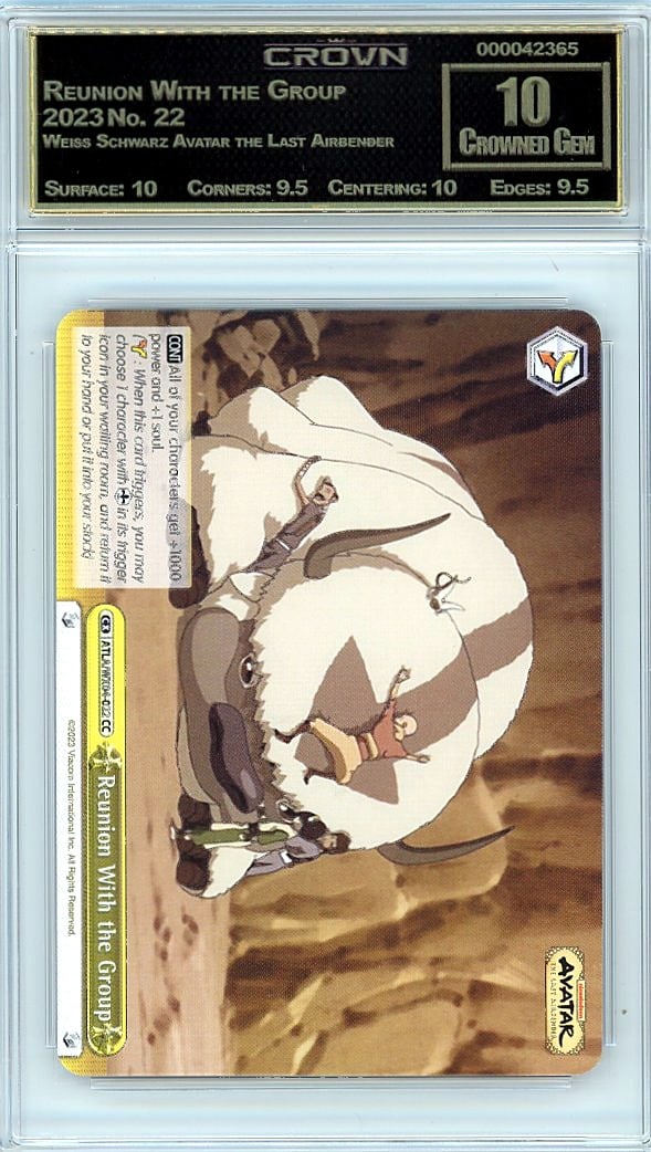 2023 Reunion With the Group Weiss Schwarz Avatar: Graded by Crown Grading. Grade: 10.00. Crowned Gem