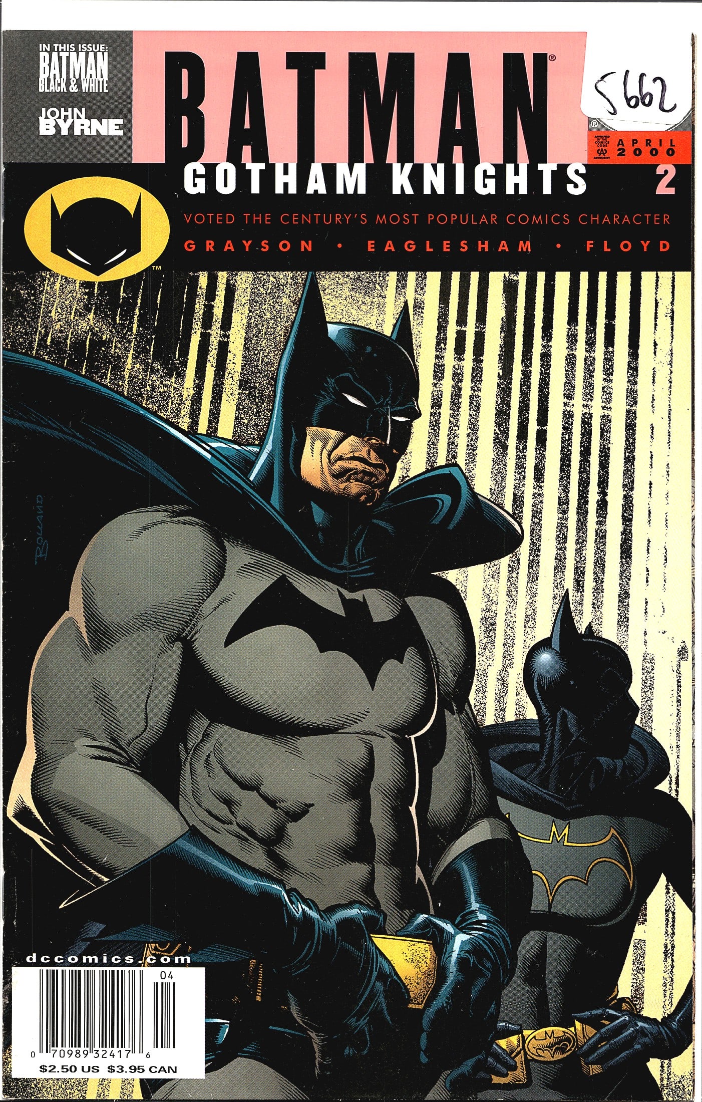 Batman Gotham Knights #2 DC Comics April 2000: Batman: Gotham Knights #2, published by DC Comics in April 2000. Written by Devin Grayson with art by Dale Eaglesham and inker John Floyd. This issue also features a Batman: Black & White story by
