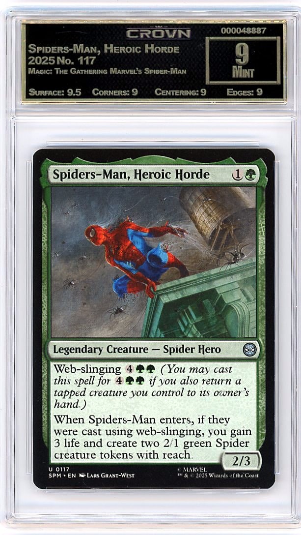 2025 Spiders-Man, Heroic Horde Magic: The: Graded by Crown Grading. Grade: 9.00. Mint