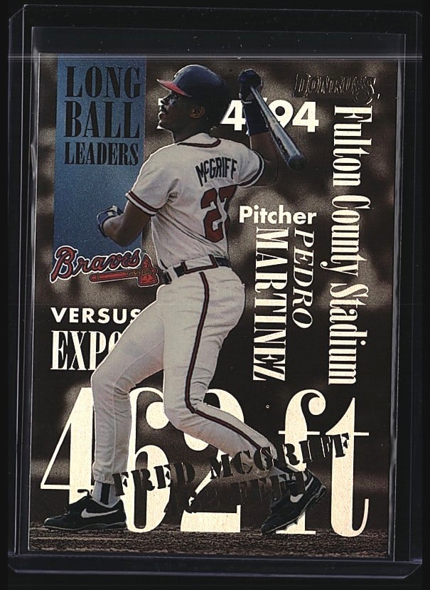 1991 Leaf Fred McGriff Baseball Card Raw Single: Raw 1991 Leaf Fred McGriff baseball card featuring the Atlanta Braves catcher in game action. This vintage single from the classic Leaf set captures McGriff during his era with the Braves. The card di