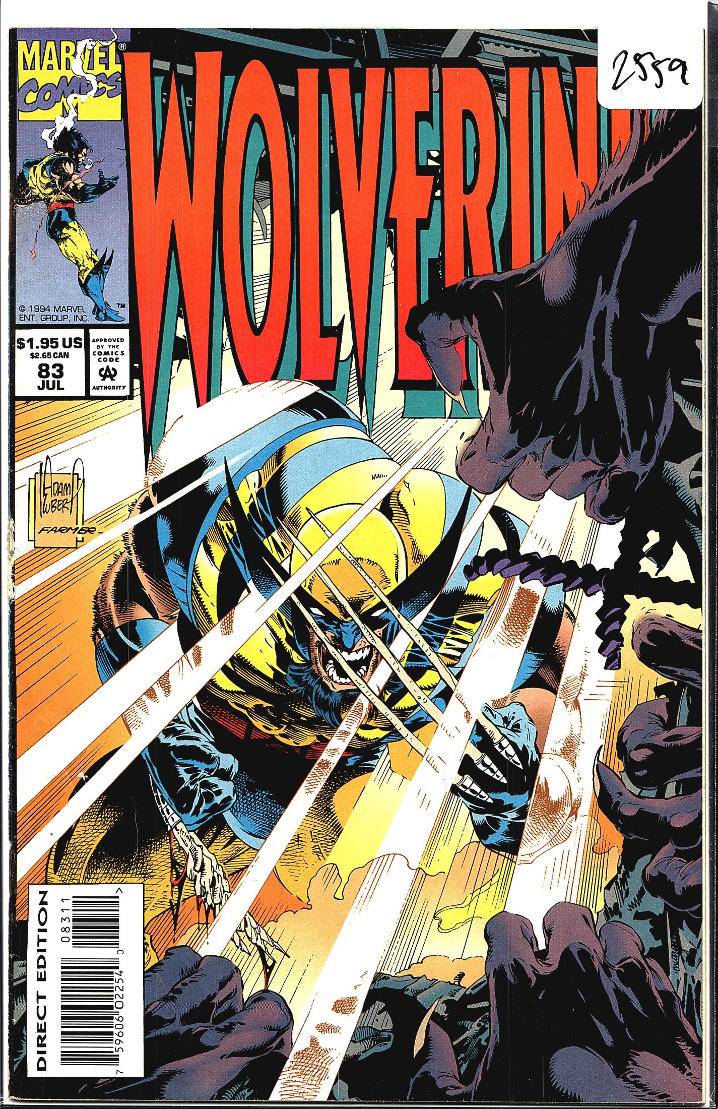1994 Marvel Comics Wolverine #83 Comic Book: Wolverine #83 (Vol. 2) was published by Marvel Comics in July 1994. Written by Larry Hama with cover art by Adam Kubert (inks by Mark Farmer) and interior pencils by John Nadeau. The story, 'Cold