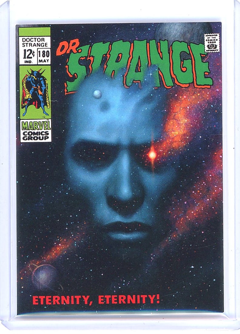 2022 Upper Deck Marvel Masterpieces Eternity: This is card #7 from the 2022 Upper Deck/SkyBox Marvel Masterpieces set, featuring Eternity. Marvel Masterpieces is a collectible card series celebrating characters and artwork from the Marvel Univers