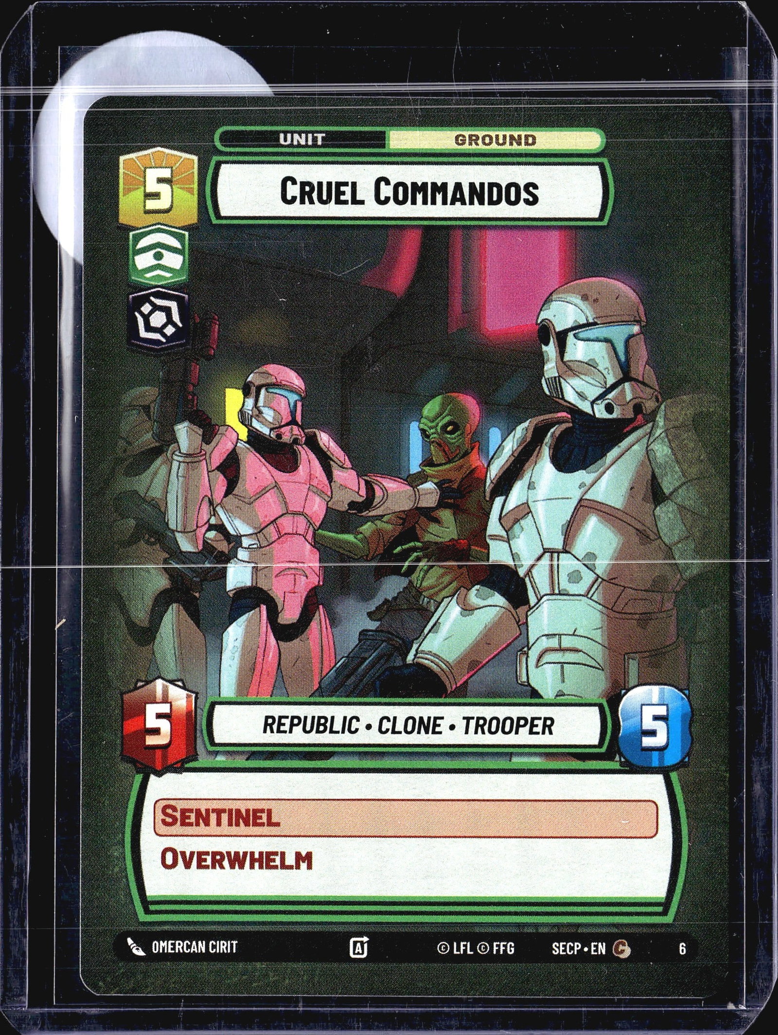 2024 Fantasy Flight Games Spark of Rebellion: This listing is for the Cruel Commandos card (#6) from the Star Wars Unlimited Trading Card Game, published by Fantasy Flight Games (FFG) under license from Lucasfilm (LFL). It is a Ground Unit card