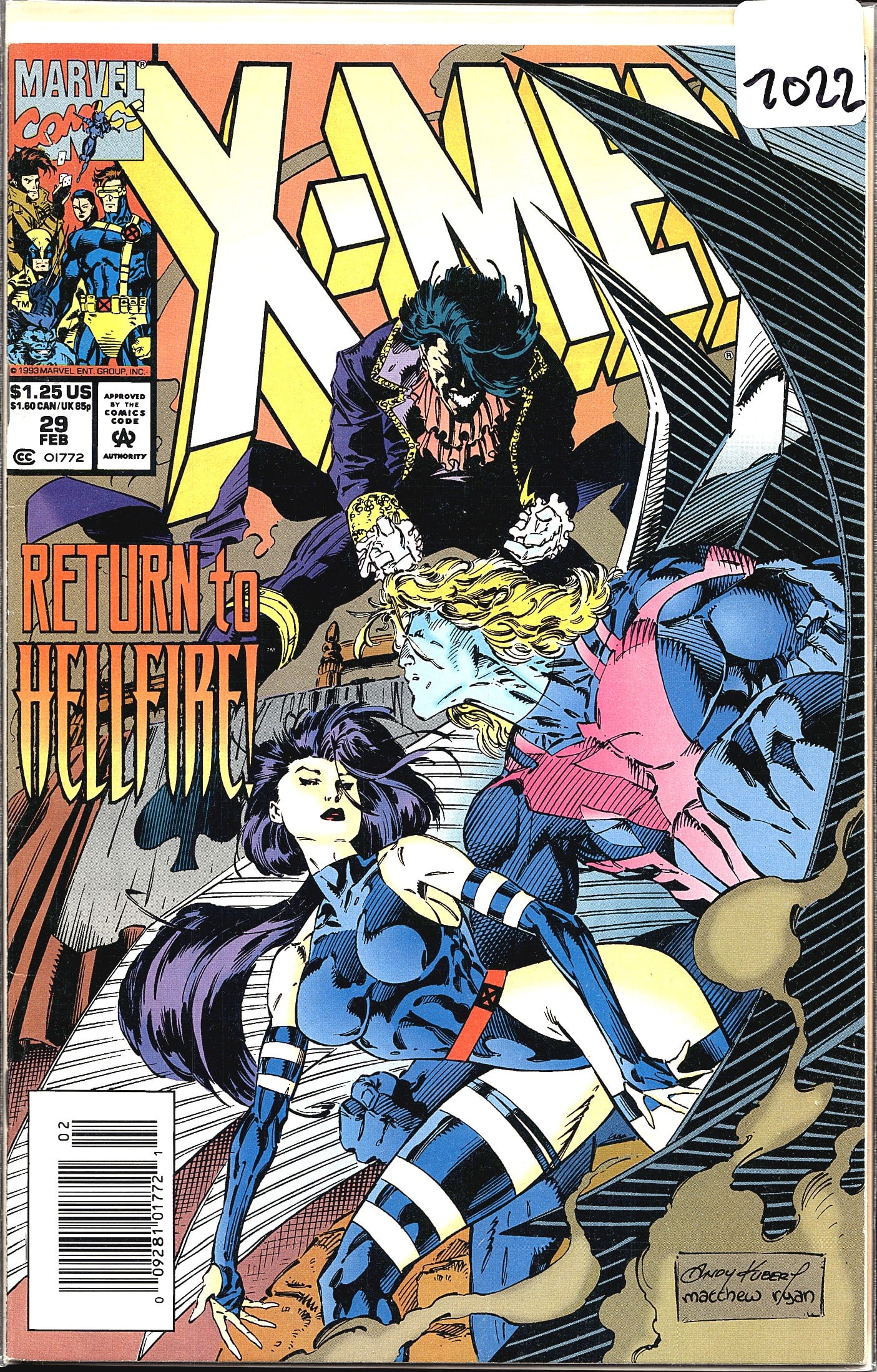 X-Men #29 Marvel Comics Feb 1994 Return to: X-Men #29 published by Marvel Comics, cover dated February 1994, priced at $1.25 US. This issue features the story arc titled 'Return to Hellfire!' as prominently displayed on the cover. The cover art