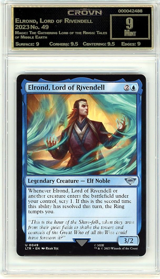 2023 Elrond, Lord of Rivendell Magic: The: Graded by Crown Grading. Grade: 9.00. Mint