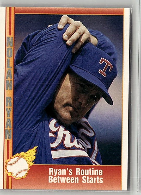 1991 Pacific Nolan Ryan #82 Baseball Card Near: This 1991 Pacific #82 Nolan Ryan baseball card captures one of the sport's greatest pitchers during his legendary career. The card features a classic Pacific design from the early 1990s and showcases 