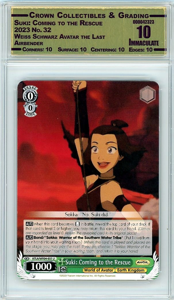 2023 Suki: Coming to the Rescue Weiss Schwarz: Graded by Crown Grading. Grade: 10.00. Immaculate