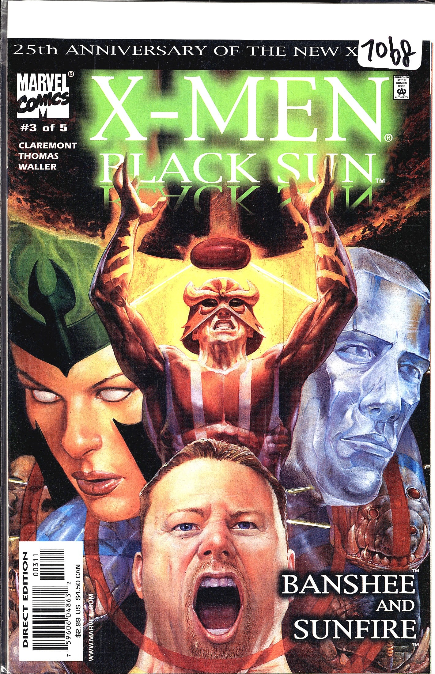 X-Men Black Sun #3 of 5 Marvel Comics 2000: This is issue #3 of 5 from the Marvel Comics limited series X-Men: Black Sun, published in 2000 and celebrating the 25th Anniversary of the New X-Men. Written by Chris Claremont with art by Thomas