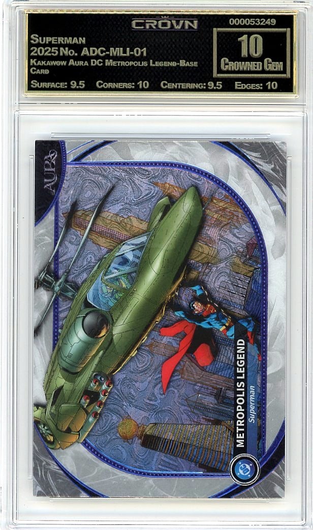 2025 Superman Kakawow Aura DC Metropolis: Graded by Crown Grading. Grade: 10.00. Crowned Gem