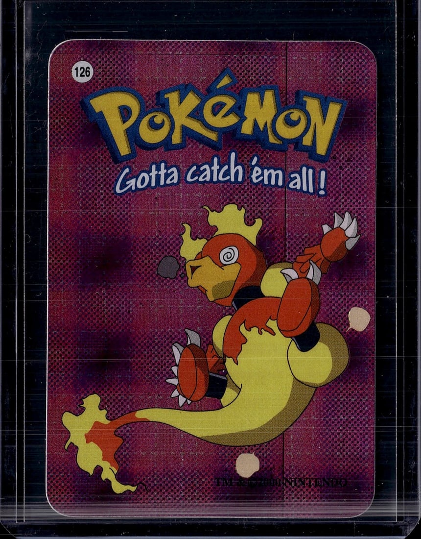 Pokemon Base Set #126 Magnemite Card 1999: This is a vintage 1999 Pokemon Base Set card #126 featuring Magnemite, the iconic Electric/Steel-type Pokemon. The card displays the classic original Pokemon Trading Card Game design with the