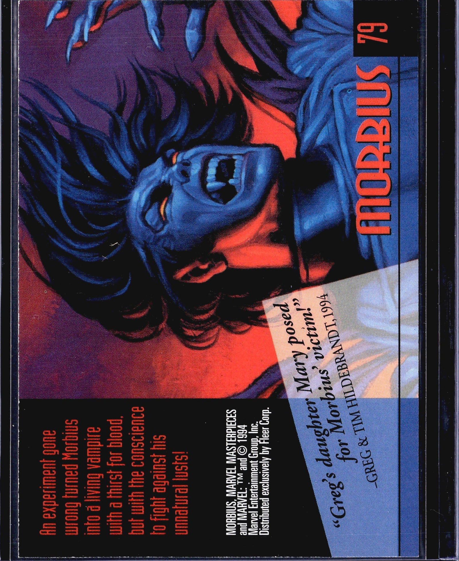 1994 Fleer Marvel Masterpieces Morbius #79 - 2