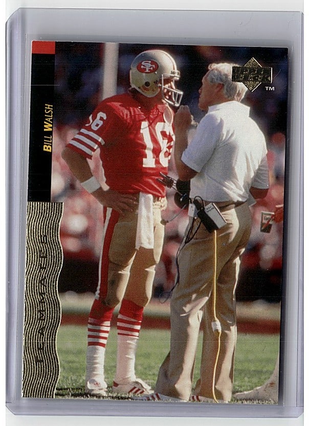 1995 Upper Deck Joe Montana Box Set Bill Walsh: This is an authentic 1991 Upper Deck football raw single card from one of the most iconic vintage football card sets of the early 1990s. Upper Deck revolutionized the hobby with premium quality photog