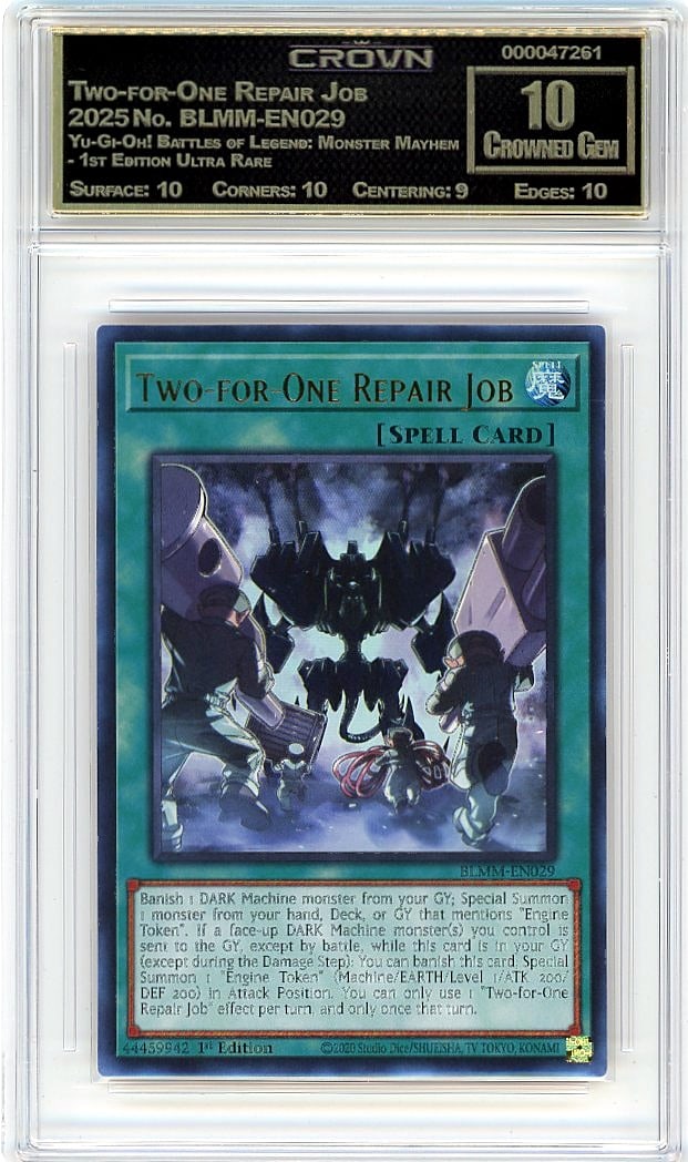 2025 Two-for-One Repair Job Yu-Gi-Oh! Battles of: Graded by Crown Grading. Grade: 10.00. Crowned Gem