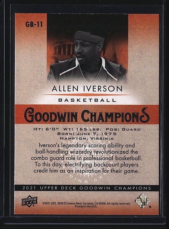 2021 Upper Deck Goodwin Champions Allen Iverson - 2