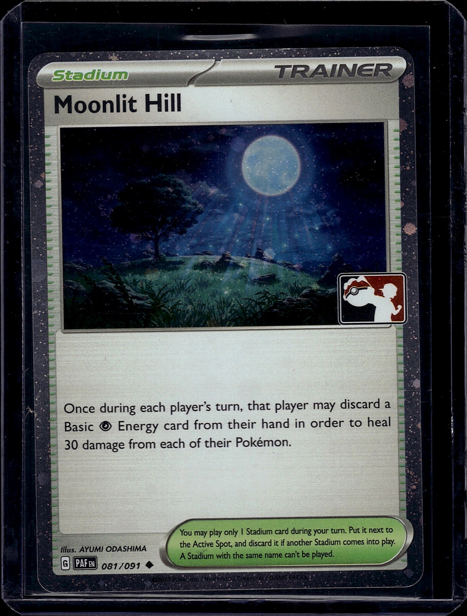 Moonlit Hill Stadium Trainer Pokemon Card (1 of 1)