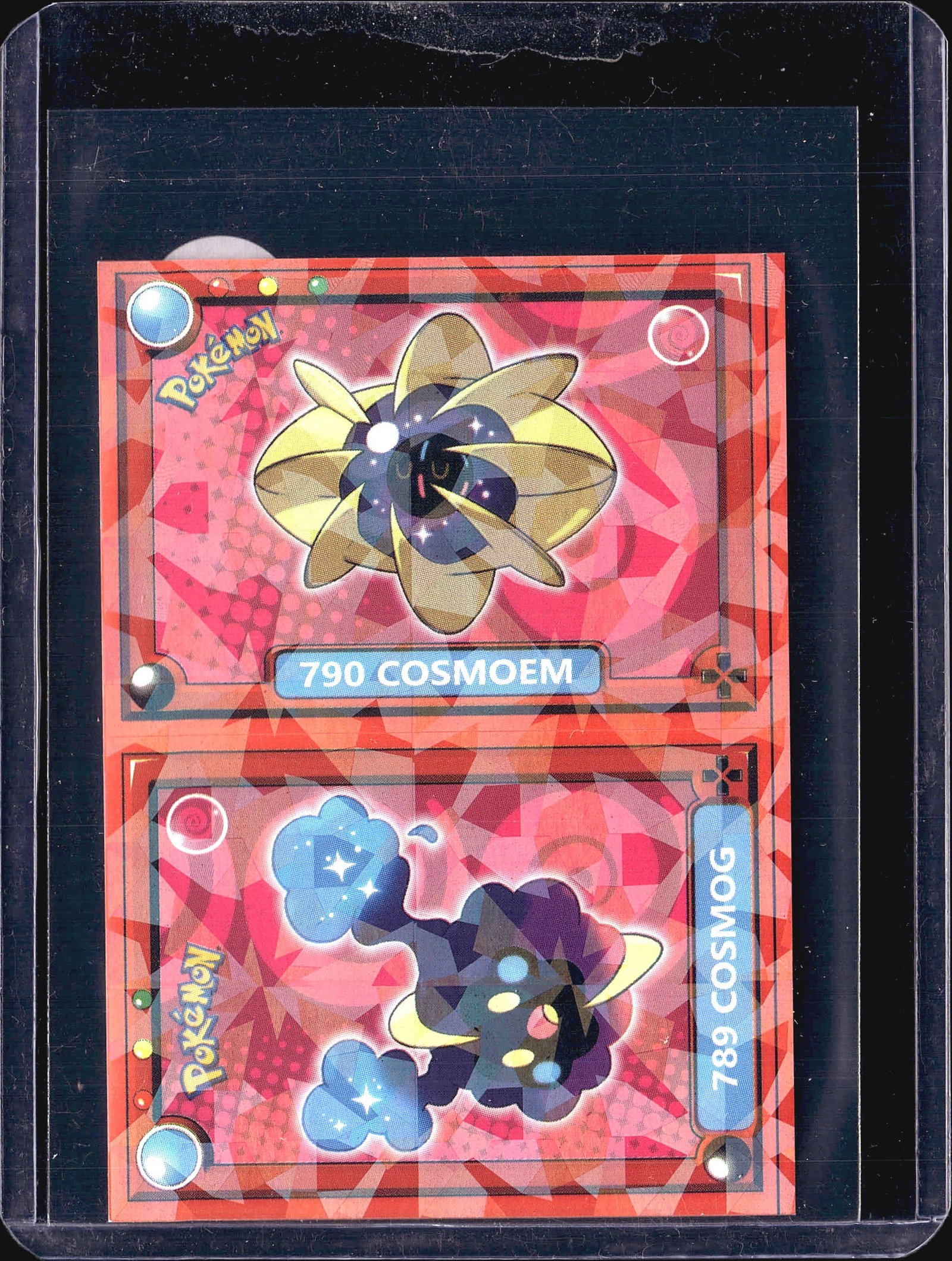 2-Card Lot Modern Holo Pokemon Trading Cards TCG: This lot contains two modern Pokemon cards featuring holographic foil finish, as shown in the photograph. The top card displays a creature with atomic/nuclear design elements, identified as card #790 