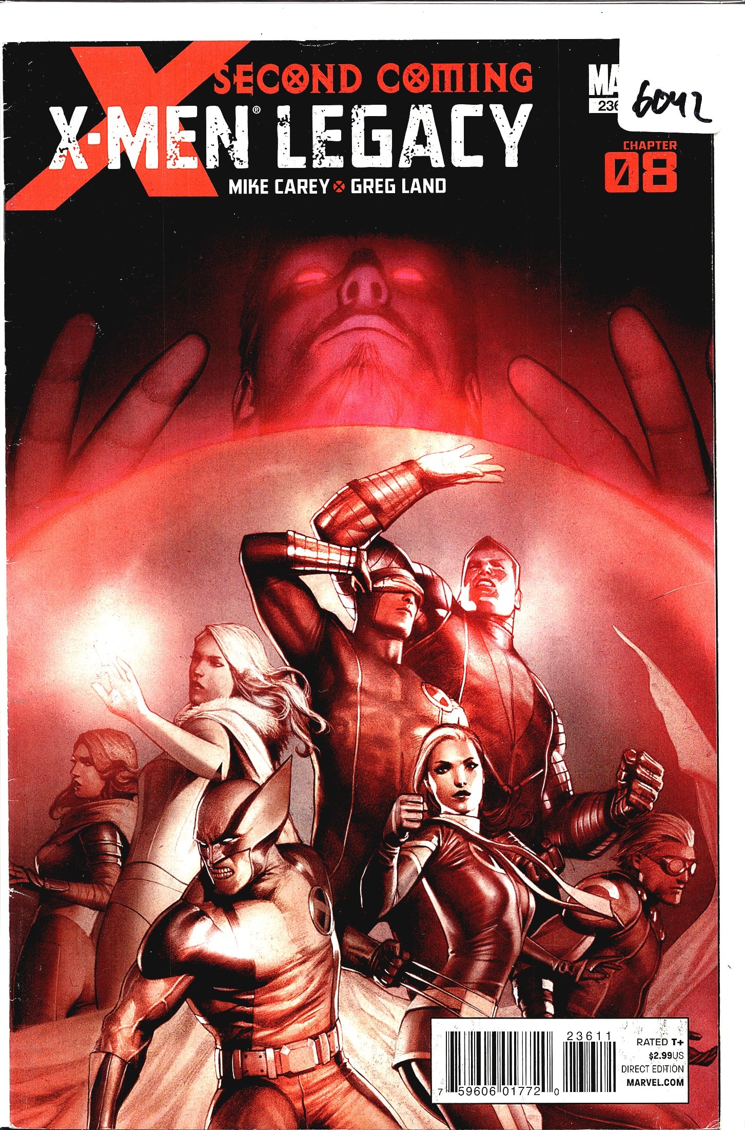 X-Men: Legacy #236 2010 Marvel Comic Book: X-Men Legacy #236 from Marvel Comics, published in 2010 as part of the 'Second Coming' crossover event - Chapter 8. Written by Mike Carey with art by Greg Land, this issue features a dramatic cover
