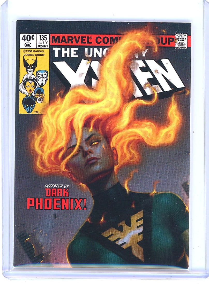 2022 Upper Deck Marvel Masterpieces Dark Phoenix: This is card #41 from the 2022 Marvel Masterpieces set produced by SkyBox, featuring Dark Phoenix (Jean Grey possessed) as a Variant Cover parallel numbered 318/999. The front art reimagines the