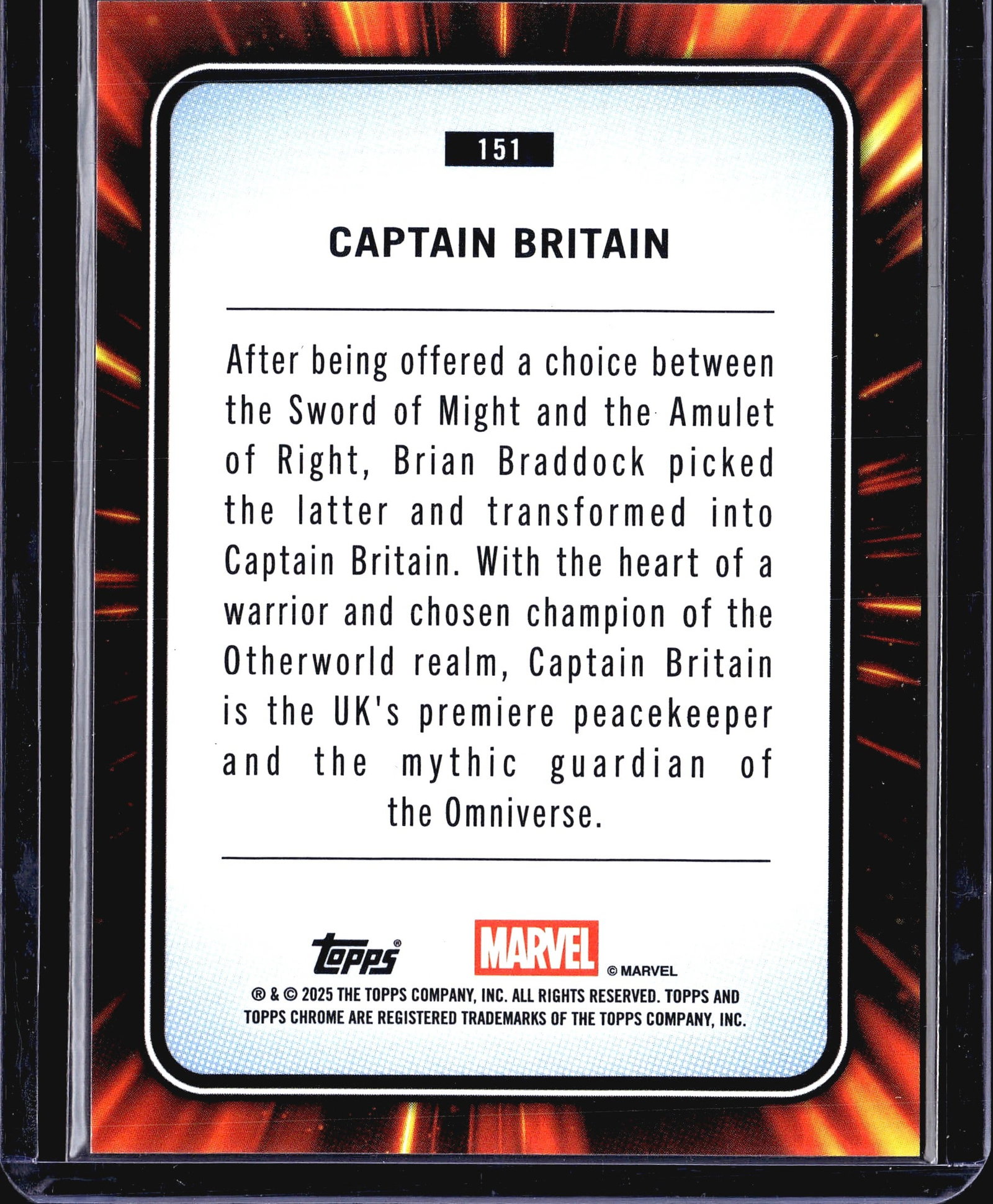 2025 Topps Chrome Marvel Captain Britain #151 - 2
