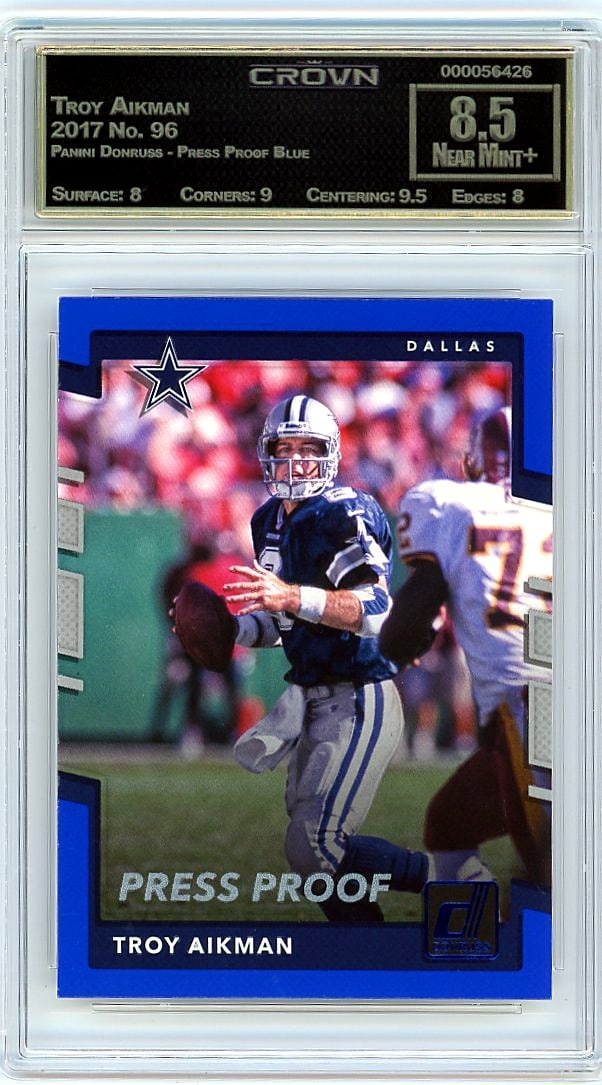 2017 Troy Aikman Panini Donruss Press Proof Blue (1 of 1)