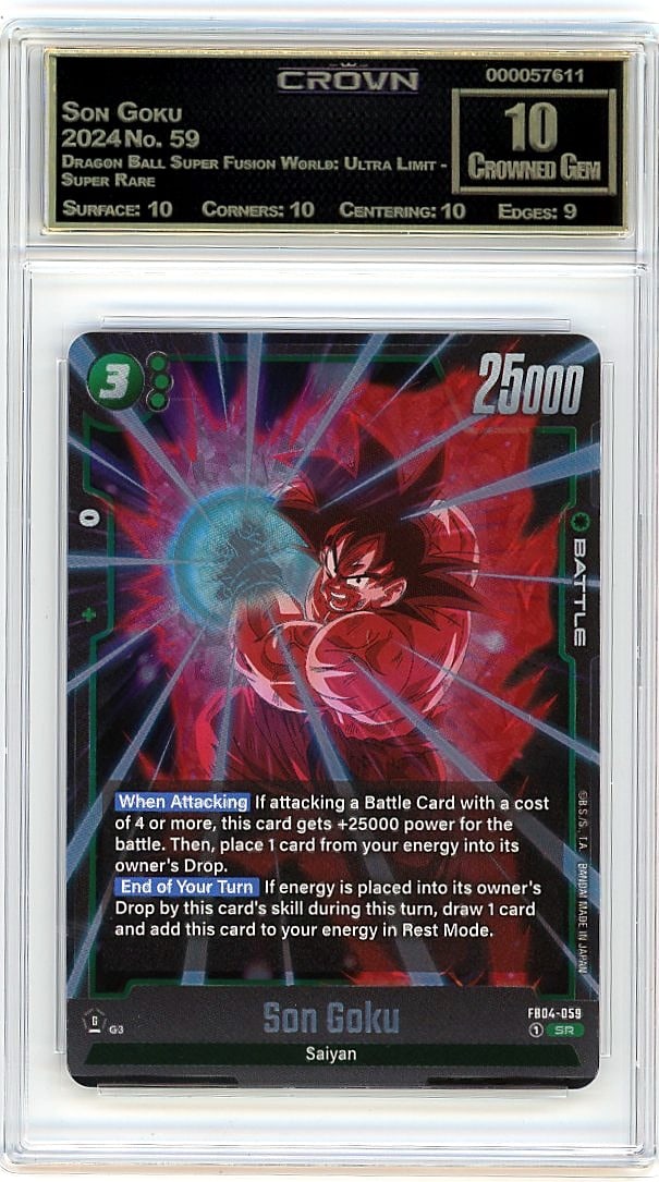 2024 Son Goku Dragon Ball Super Fusion World #59: This is a 2024 Son Goku card from the Dragon Ball Super Fusion World: Ultra Limit - Super Rare set, card number 59. It represents a key character pull from one of Dragon Ball's most sought-after