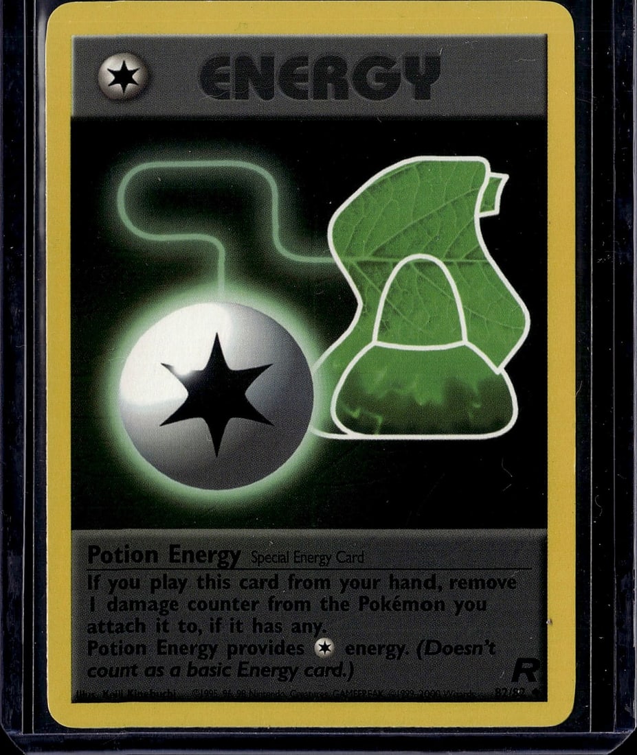 Potion Energy Pokemon Card Base Set Single: This is an authentic Potion Energy special energy card from the Pokemon Trading Card Game Base Set, representing a cornerstone piece of vintage Pokemon collectibles. The card features iconic artwork