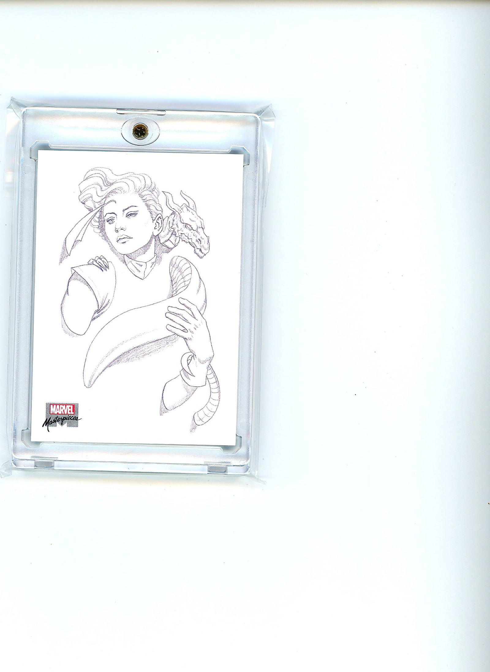 2022 Marvel Masterpieces Preliminary Art AP-15: This is a 2022 SkyBox Marvel Masterpieces Preliminary Art sketch card numbered AP-15, produced by Upper Deck and printed in Canada. The card features original pencil sketch artwork by renowned fantasy