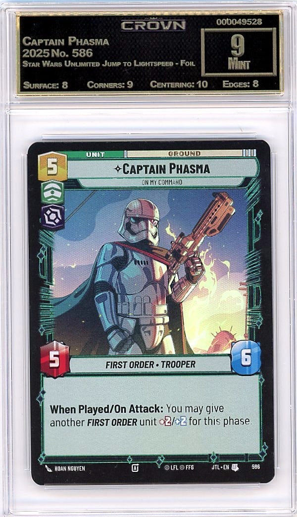 2025 Captain Phasma Star Wars Unlimited Jump to: Graded by Crown Grading. Grade: 9.00. Mint