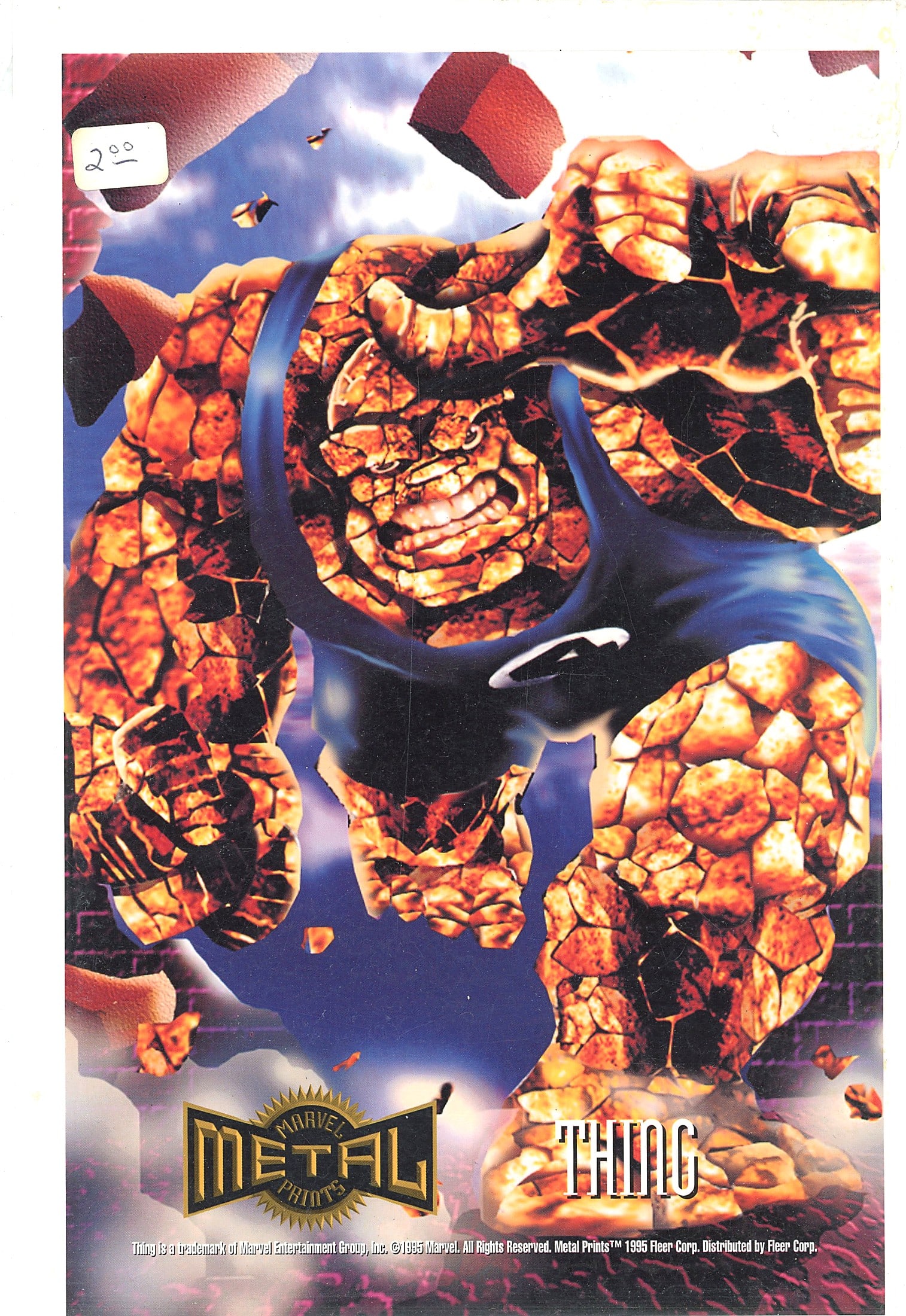 1995 Fleer Marvel Metal Prints The Thing Ben (1 of 1)