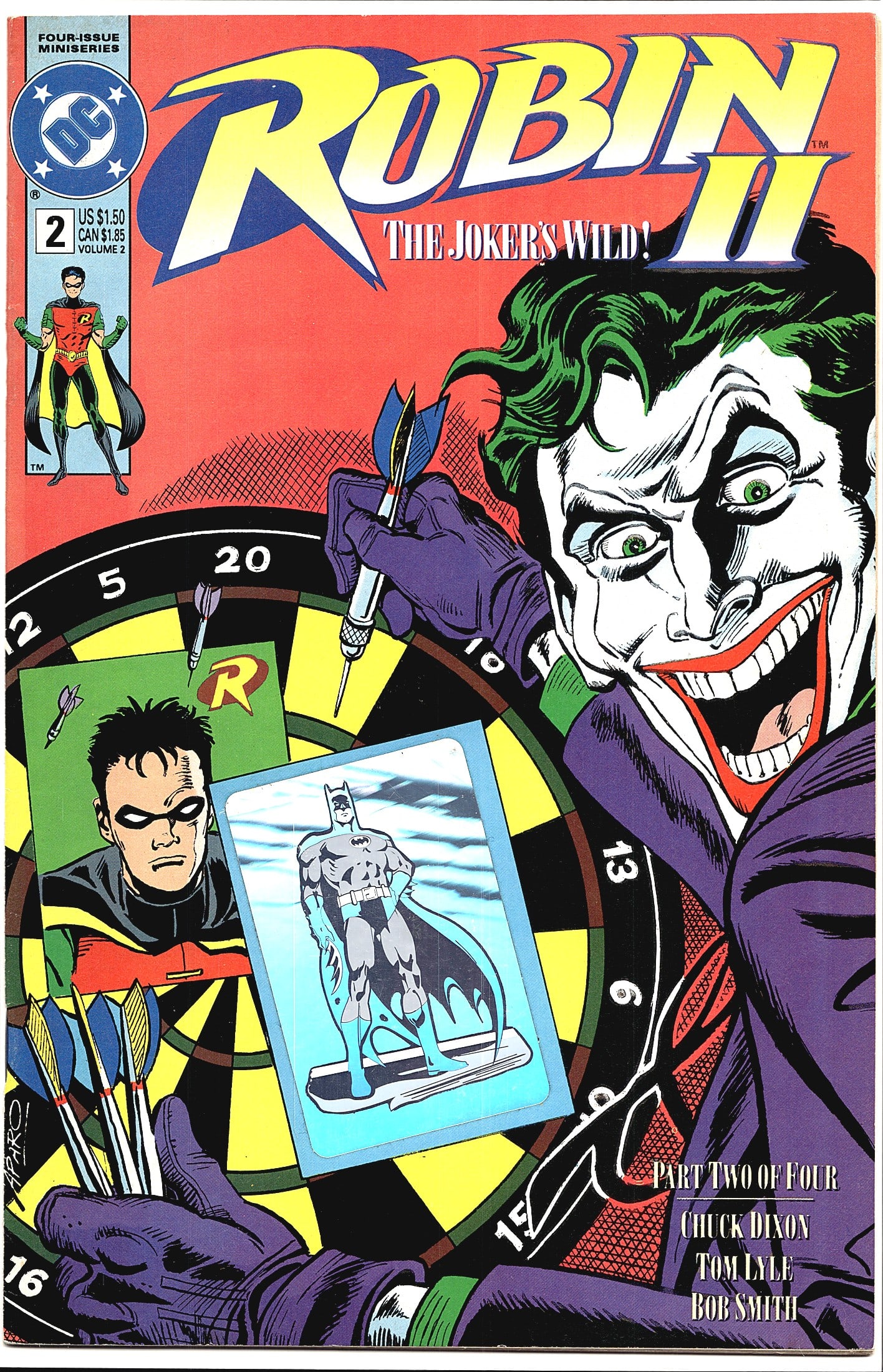 1991 DC Robin II The Joker's Wild #2 Comic Book: Robin II: The Joker's Wild! #2, Part Two of Four, published by DC Comics. This four-issue miniseries features Robin facing off against the Joker, as depicted on the cover by artist Aparo - the Joker