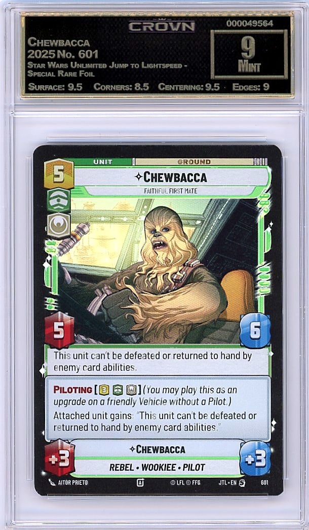 2025 Chewbacca Star Wars Unlimited Jump to: Graded by Crown Grading. Grade: 9.00. Mint