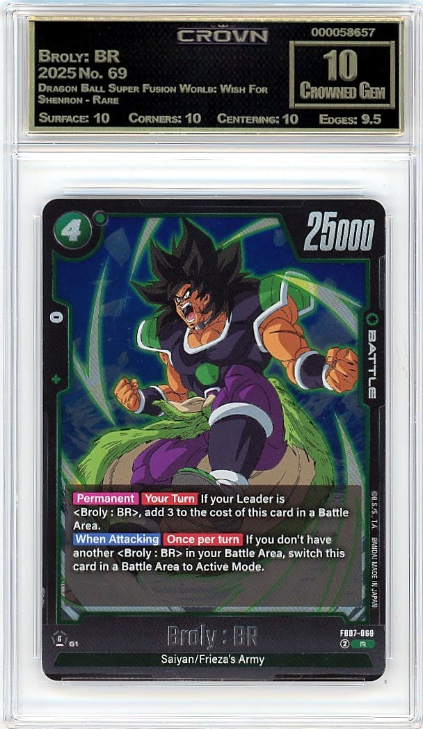 2025 Broly: BR Dragon Ball Super Fusion World: This is a 2025 Broly: BR card from the Dragon Ball Super Fusion World: Wish For Shenron - Rare set, card number 69. It represents a key character card from one of the most anticipated Dragon Ball
