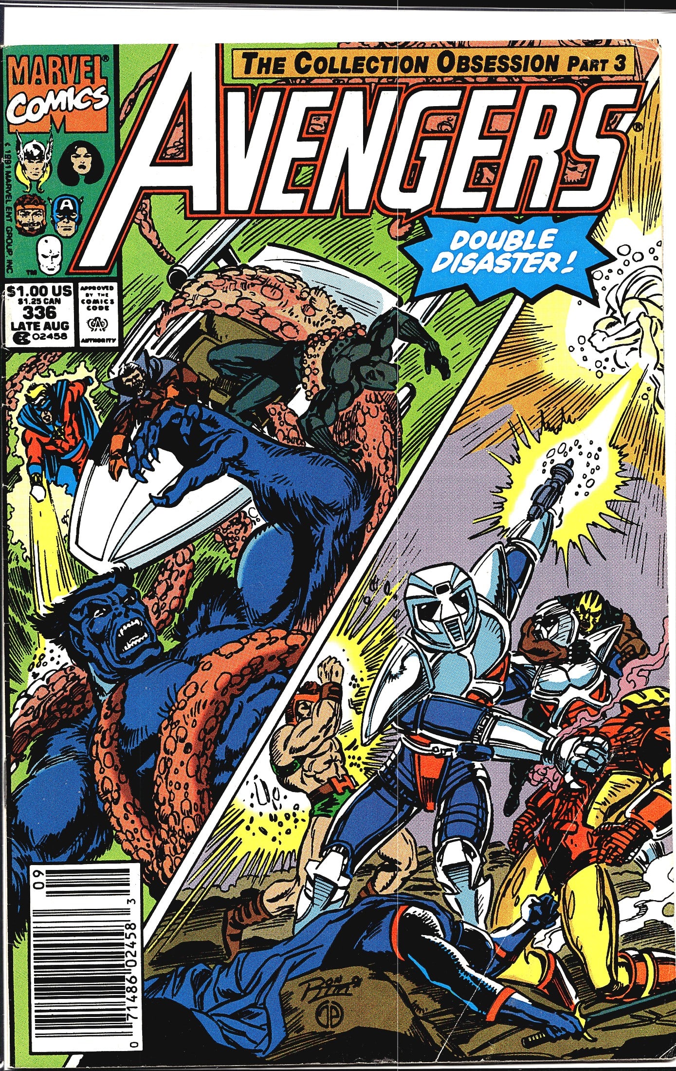 Avengers #336 Marvel Comics 1991 The Collection: This listing is for Avengers #336 published by Marvel Comics, dated Late August 1991. The issue is part three of 'The Collection Obsession' story arc and is subtitled 'Double Disaster!' on the cover.