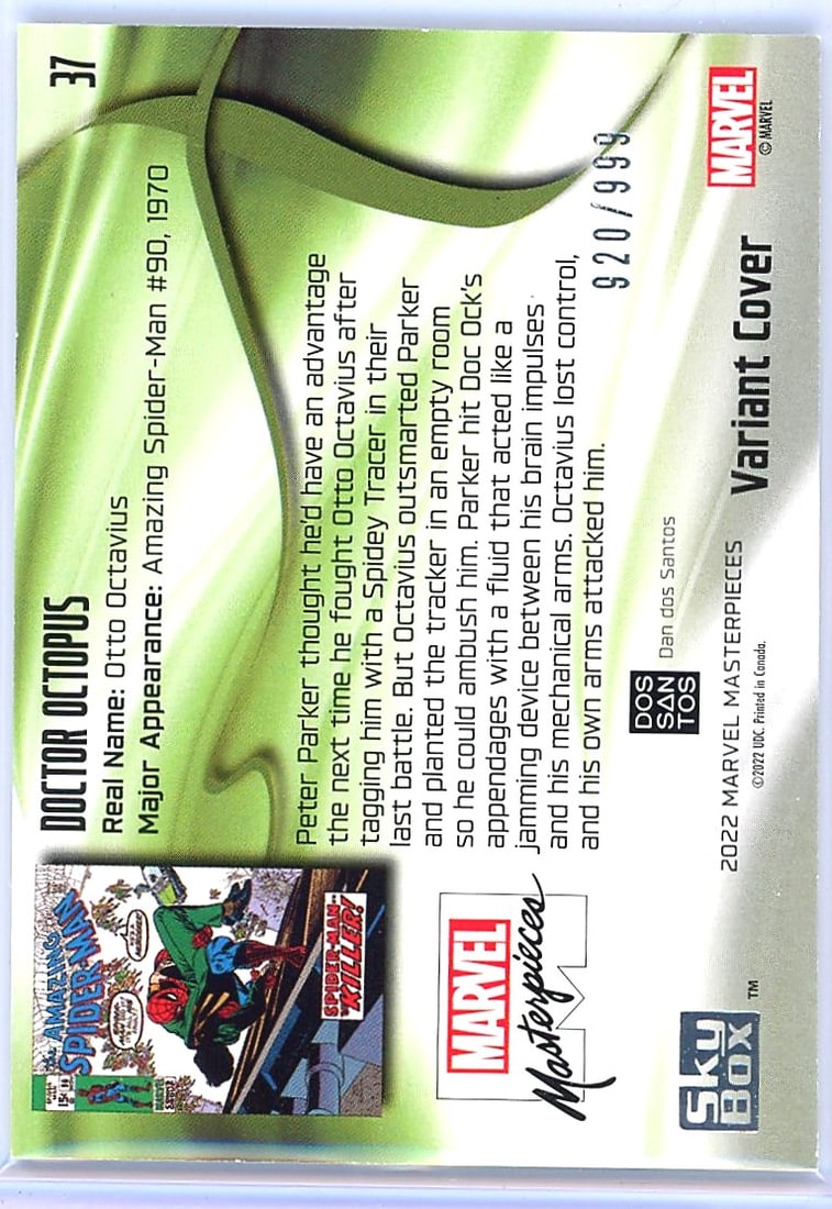 2022 Upper Deck Marvel Masterpieces SkyBox #37 - 2