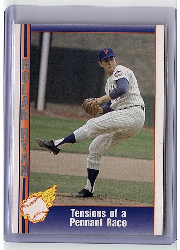 1991 Pacific Nolan Ryan #9 Texas Express: This is a raw sports single from the 1991 Pacific Texas Express / Tensions of a Pennant Race set, featuring Nolan Ryan. The card is in Near Mint condition with excellent centering and sharp corners.