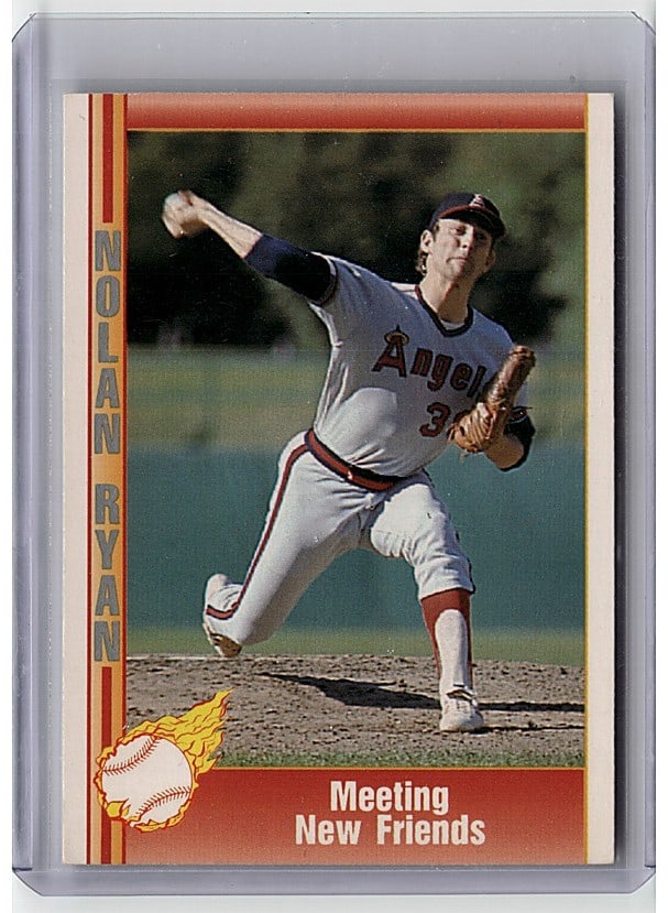 1991 Pacific Nolan Ryan Texas Express I #20: This is a raw 1991 Pacific Nolan Ryan Texas Express I #20 baseball card featuring Nolan Ryan in a dynamic pitching pose. The card exhibits very good condition with minor wear consistent with age and