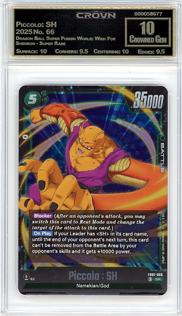 2025 Piccolo SH Dragon Ball Super Fusion World: This is a 2025 Piccolo: SH card from the Dragon Ball Super Fusion World: Wish For Shenron - Super Rare set, card number 66. It represents a key character card from one of the most anticipated Dragon