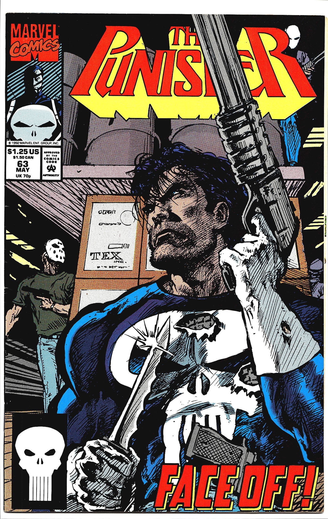 1992 Marvel The Punisher 2nd Series #63 Comic: This listing is for The Punisher #63 published by Marvel Comics, cover dated May 1992. The cover features the title character in his iconic skull-emblazoned costume, battered and wielding a large fire
