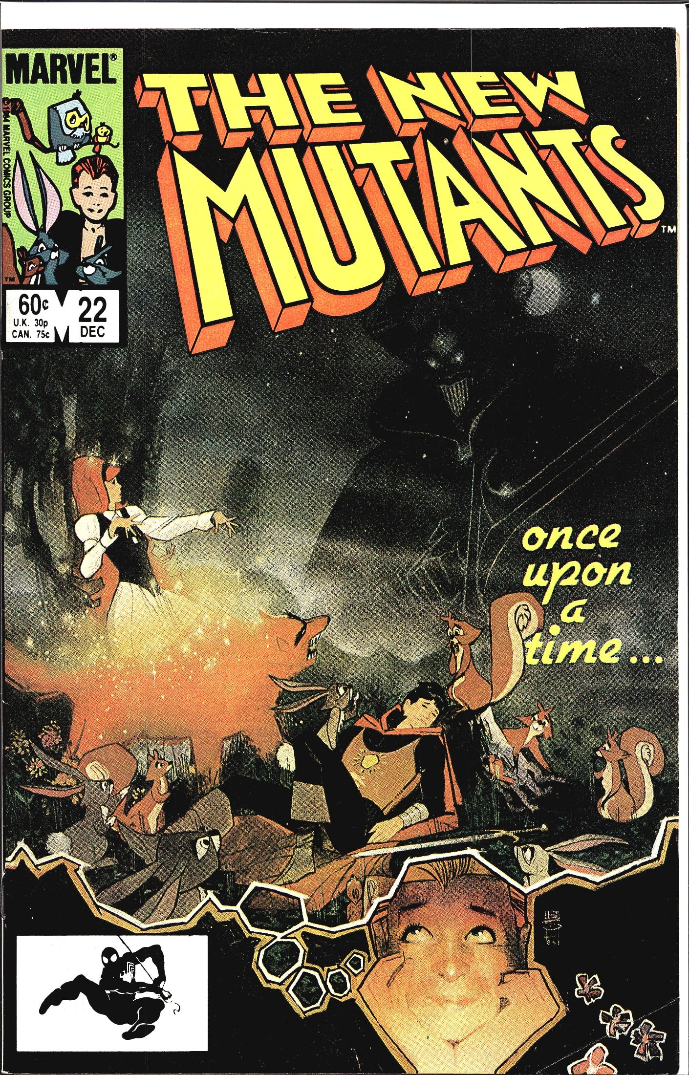 1984 Marvel The New Mutants #22 Once Upon a Time: This listing is for The New Mutants #22, published by Marvel Comics, cover dated December 1984, priced at 60 cents on the cover. The issue features the story arc subtitled 'Once Upon a Time...' as