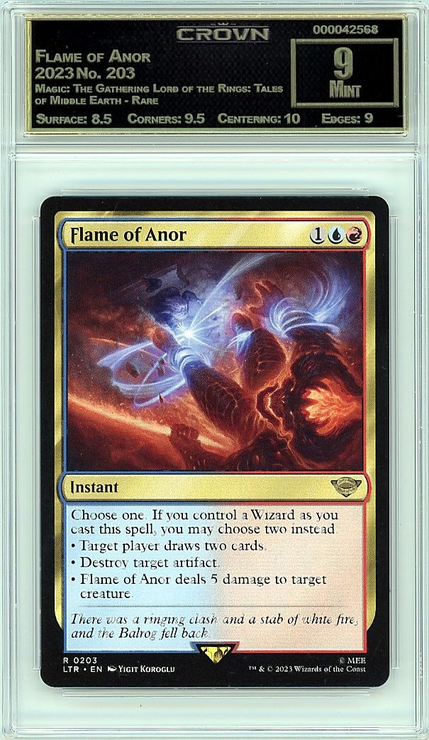 2023 Flame of Anor Magic: The Gathering Lord of: Graded by Crown Grading. Grade: 9.00. Mint