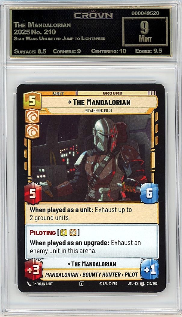 2025 The Mandalorian Star Wars Unlimited Jump to: Graded by Crown Grading. Grade: 9.00. Mint