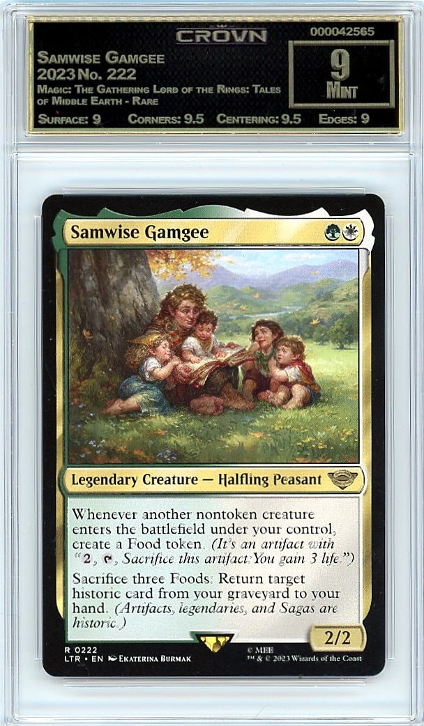 2023 Samwise Gamgee Magic: The Gathering Lord of: Graded by Crown Grading. Grade: 9.00. Mint