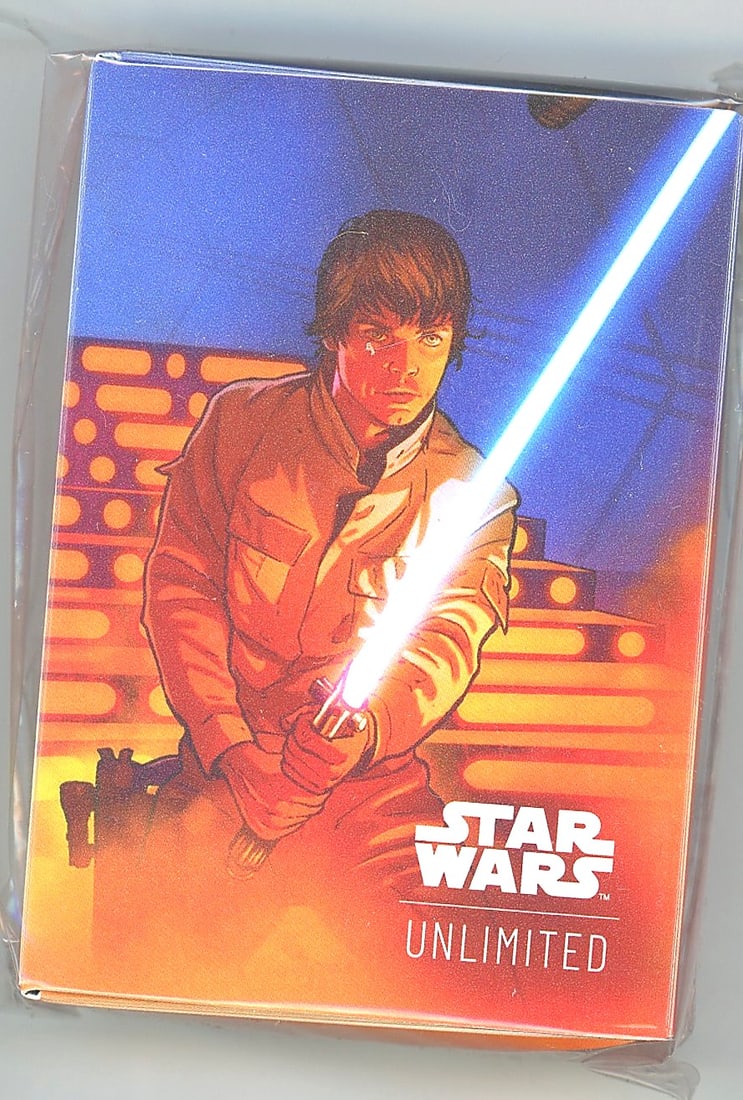 2024 Fantasy Flight Games Star Wars Unlimited: This is an official Star Wars Unlimited Promo Luke Skywalker Deck Box, a collectible accessory for the Star Wars Unlimited trading card game. The deck box features illustrated artwork of Luke