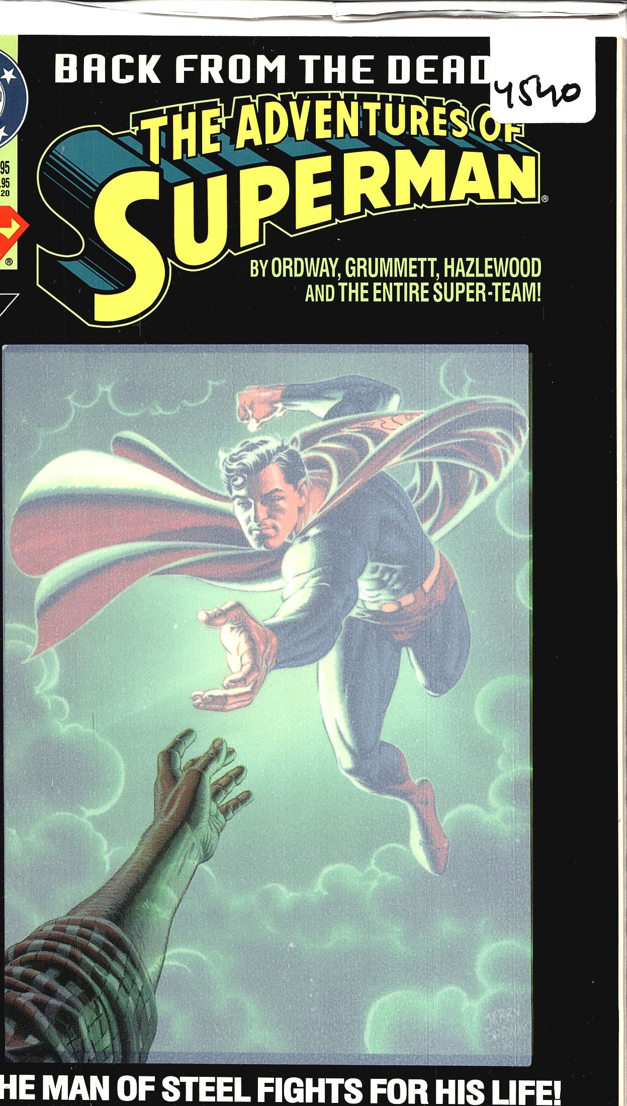 1993 DC Comics The Adventures of Superman #500: This is a raw, ungraded copy of The Adventures of Superman from DC Comics, featuring the 'Back From the Dead' storyline - part of the landmark Reign of the Supermen arc following the Death of