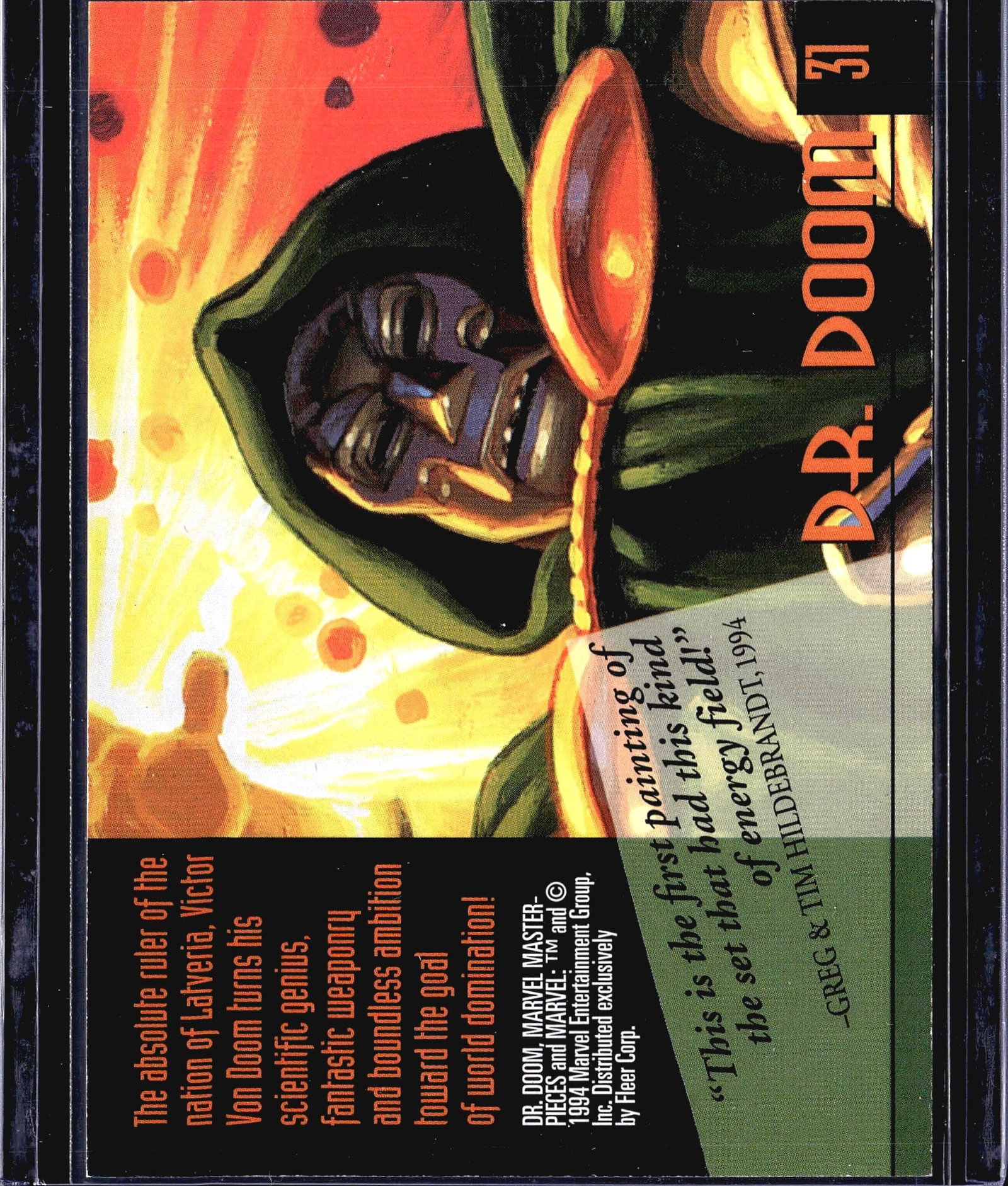 1994 Fleer Marvel Masterpieces #31 Dr. Doom - 2