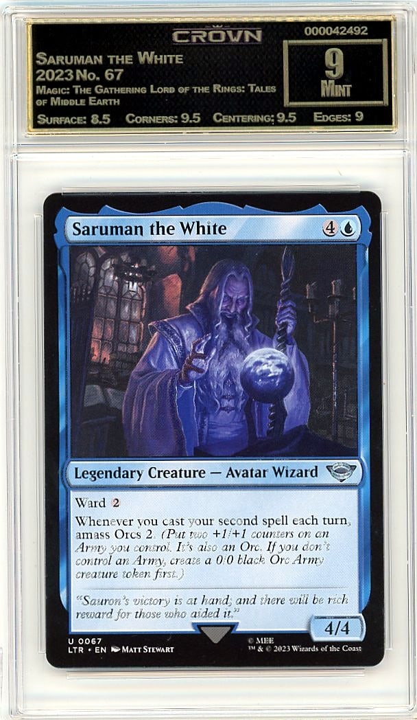 2023 Saruman the White Magic: The Gathering Lord: Graded by Crown Grading. Grade: 9.00. Mint