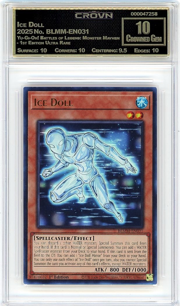 2025 Ice Doll Yu-Gi-Oh! Battles of Legend: Graded by Crown Grading. Grade: 10.00. Crowned Gem