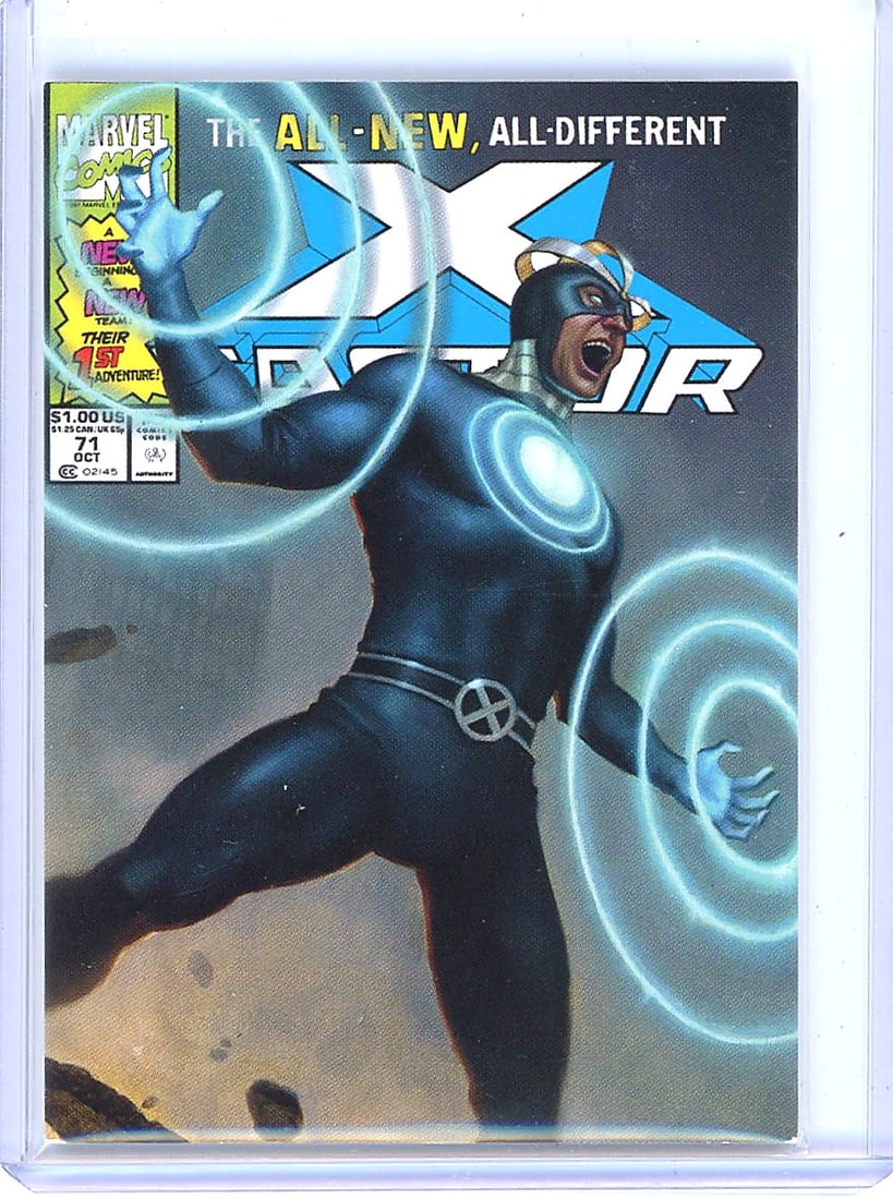 2022 Upper Deck Skybox Marvel Masterpieces Havok: This is card #9 from the 2022 Upper Deck Skybox Marvel Masterpieces set, featuring Havok. The Marvel Masterpieces line is known for its detailed artwork celebrating iconic characters from the Marvel U