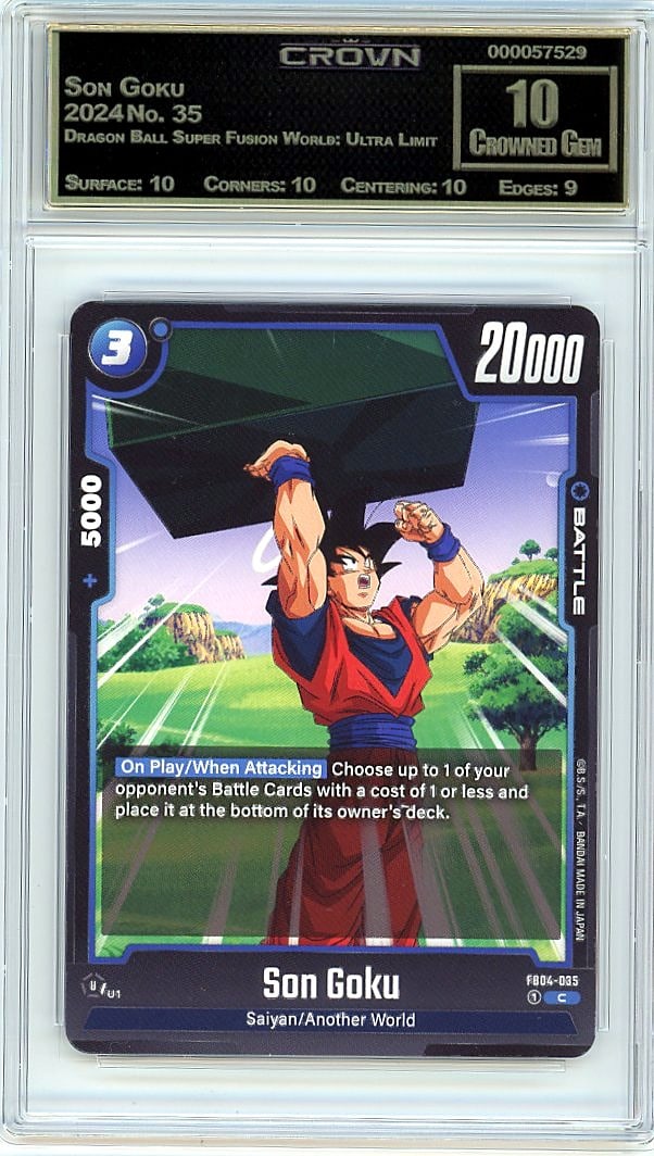 2024 Son Goku Dragon Ball Super Fusion World: This is a 2024 Son Goku card from the Dragon Ball Super Fusion World: Ultra Limit set, card number 35. A cornerstone card for Dragon Ball TCG collectors and players alike, this piece captures one of