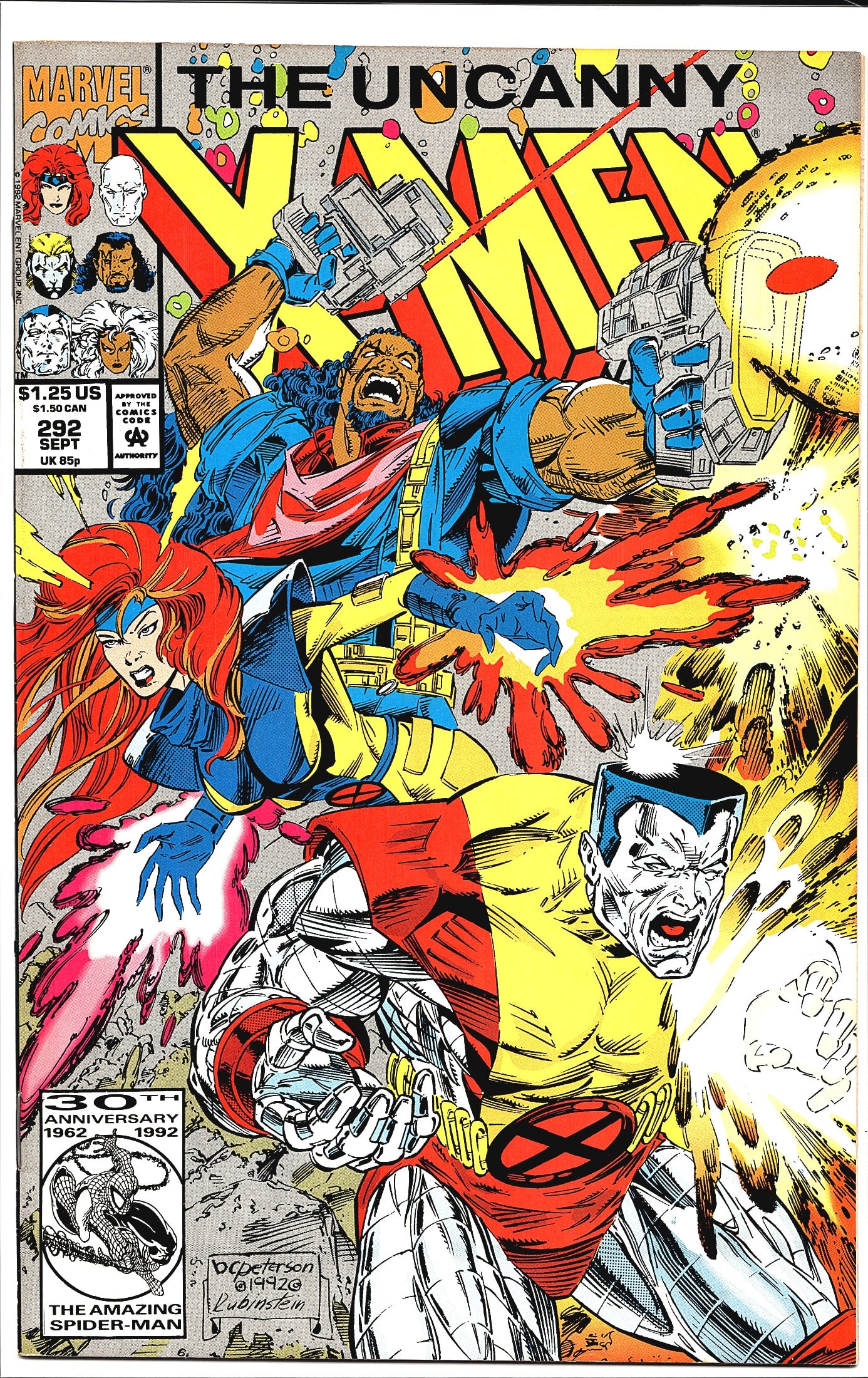 1992 Marvel Comics Uncanny X-Men #292 Comic Book: This is The Uncanny X-Men #292, published by Marvel Comics, cover dated September 1992. The cover features dynamic action artwork depicting several X-Men characters including a figure in a blue and